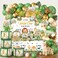 cocomigo 300PCS Safari Baby Shower Decorations 30 Safari Theme Tableware Allin1 Pack Includes Backdrop Tablecloth Balloon Boxes Balloon Kit for Baby Shower Decorations Boy