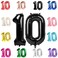 IWERP 10 Balloon Number Black Number 10th Birthday Balloons 40 Inch 10 Years Old Black Birthday Decorations 10th Anniversary Decorations