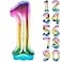 CHANGZHONG 40 Inch Rainbow Digit Helium Foil Birthday Party Balloons Dark Rainbow 1
