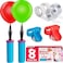 HOMEFAVE Balloon Pump Balloon Arch Kit Set of 8 Balloon Pump Dual Action Hand Held Inflator Pump Includes 2 Air Pump for Balloons 32Ft Balloon Arch Strip 200 Dot Glue