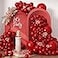 rubfac RUBFAC 129pcs Ruby Red Balloon Arch Kit Different Sizes 18 12 10 5 Inches Cherry Red Burgundy Balloons for Garland Birthday Wedding Party Decorations