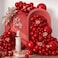 rubfac RUBFAC 129pcs Ruby Red Balloon Arch Kit Different Sizes 18 12 10 5 Inches Cherry Red Burgundy Balloons for Garland Birthday Wedding Party Decorations