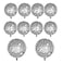 FBQ 10 PCS Silver Disco Balloon 4D Round Balloon 70s 80s 90s Theme Disco Balloon Decorations Bachelorette Party Birthday Party Supplies