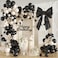 LANGASQUE Black Sand White Balloon Garland Arch Kit Coquette Birthday Decorations 158Pcs Black Bow Long Balloons Sand White Balloons Different Size for Wedding Bridal Engagement Bachelorette Party Dec
