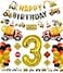FIGEPO Construction 3rd Birthday Party Supplies for Boys with Dump Truck Theme Includes Cake Toppers Balloons Banners Signs and More