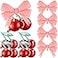 Hungdao 8 Pcs Pink Bow Red Cherry Balloons for Cherry Themed Party Decorations Birthday Baby Shower Wedding Theme Party Supplies