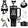 MOTEERLLU 6pcs Black Stanley Cup Accessories Set Bow Straw Topper for Stanley Cup 30oz 40oz Including Straw Topper and Bow Silicone Boot Stoppers Spill Proof Handle Charm Initials Sticker