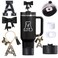 MOTEERLLU 6pcs Black Stanley Cup Accessories Set Bow Straw Topper for Stanley Cup 30oz 40oz Including Straw Topper and Bow Silicone Boot Stoppers Spill Proof Handle Charm Initials Sticker