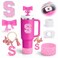MOTEERLLU 6PCS Pink Stanley Cup Accessories Set Initials Decorations for Stanley Cup 30oz 40oz Includes Bow Straw Topper Handle Charm Letter Sticker Silicone Boot Spill Proof Stopper Letter S