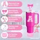 MOTEERLLU 6PCS Pink Stanley Cup Accessories Set Initials Decorations for Stanley Cup 30oz 40oz Includes Bow Straw Topper Handle Charm Letter Sticker Silicone Boot Spill Proof Stopper Letter S