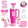 MOTEERLLU 6PCS Pink Stanley Cup Accessories Set Initials Decorations for Stanley Cup 30oz 40oz Includes Bow Straw Topper Handle Charm Letter Sticker Silicone Boot Spill Proof Stopper Letter S
