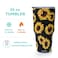 CHIUTUUY Sunflowers Print Tumbler 30 oz Stainless Steel Travel Cup Double Wall Insulated Coffee Mug with SplashProof Lid and Straws 30oz Black