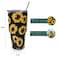 CHIUTUUY Sunflowers Print Tumbler 30 oz Stainless Steel Travel Cup Double Wall Insulated Coffee Mug with SplashProof Lid and Straws 30oz Black