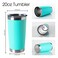 HASLE OUTFITTERS 20oz Tumblers Bulk Stainless Steel Cup with Lid Double Wall Vacuum Insulated Coffee Mug for Cold Hot Drinks 1 Pack Light Blue