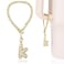 LUHOHI Cup Charms for Stanley Handle Bubble Letter Charms Accessories for Stanley 40 Oz Tumblers Cute Fat Initial Keychain with Diamond Glitter Jewelry Personalized Water Bottle Decorations K