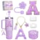 Miglaja Purple Accessories for Stanley Cup 30OZ 40OZ All Accessories Gift Box Contain Flower Straw Topper Sillicone Boot Letter Stickers and PendantsSpill Stopper Set Purple A