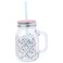 Silver Buffalo Peanuts Snoopy Glass Jar with Lid and Straw 21 Ounces