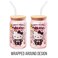 Silver Buffalo Sanrio Hello Kitty Halloween Spooky Skeleton Costume Pink Lavender Glass Jar Tumbler with Bamboo Lid and Glass Straw 16 Ounces