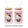 Silver Buffalo Sanrio Hello Kitty Halloween Spooky Skeleton Costume Pink Lavender Glass Jar Tumbler with Bamboo Lid and Glass Straw 16 Ounces