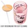 Silver Buffalo Sanrio Hello Kitty Halloween Spooky Skeleton Costume Pink Lavender Glass Jar Tumbler with Bamboo Lid and Glass Straw 16 Ounces