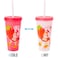 Silver Buffalo Strawberry Shortcake 4 Pack Color Change Plastic Tumbler Featuring Lemon Meringue Orange Blossom and Angel Cake 24 Ounces