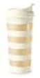kate spade Kate Spade New York Thermal Travel Acrylic Coffee Mug Tumbler 16 Ounces Gold Stripe