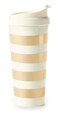 kate spade Kate Spade New York Thermal Travel Acrylic Coffee Mug Tumbler 16 Ounces Gold Stripe