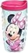 Tervis Disney Minnie Mouse Smart Positively Me Tumbler with Wrap and Fuchsia Lid 10oz Wavy Clear