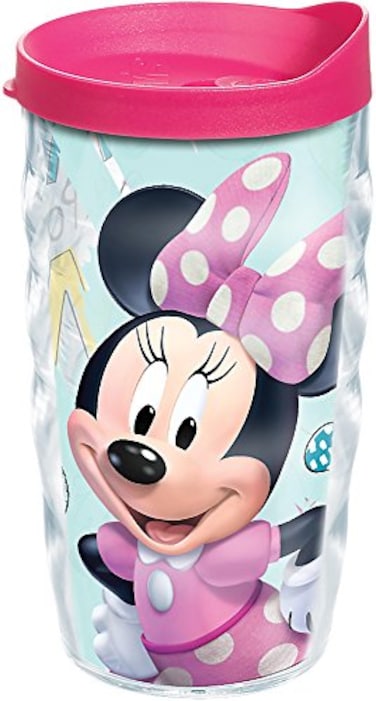 Tervis Disney Minnie Mouse Smart Positively Me Tumbler with Wrap and Fuchsia Lid 10oz Wavy Clear