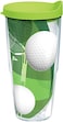 Tervis Golf Balls and Club Tumbler with Wrap and Lime Green Lid 24oz Clear