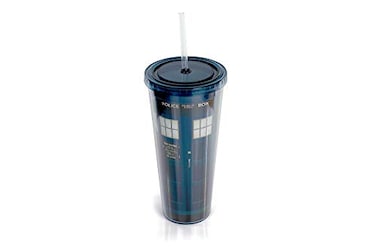 Seven20 Doctor Who TARDIS 22 Oz Acrylic Travel Tumbler With Lid Straw DoubleWalled BPAFree Spillproof Cup Features Secure TwistOn Cap Matching Straw