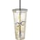 Spoontiques Harry Potter Tumbler Glasses Glitter Cup with Straw 20 oz Acrylic Gold