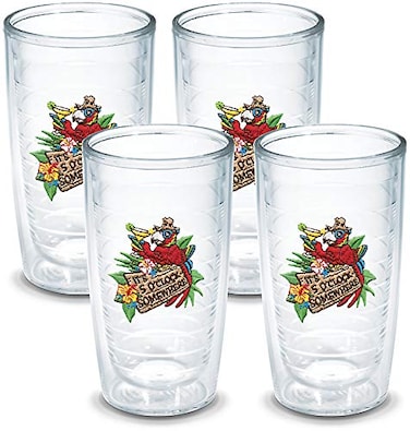 Tervis Margaritaville Its 5 OClock Somewhere Red Parrot Made in USA Double Walled Insulated Tumbler Travel Cup Keeps Drinks Cold Hot 16oz 4pk Classic