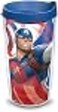 Tervis Marvel Captain America Iconic Made in USA Double Walled Insulated Tumbler Cup Keeps Drinks Cold Hot 16oz Clear