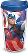 Tervis Marvel Captain America Iconic Made in USA Double Walled Insulated Tumbler Cup Keeps Drinks Cold Hot 16oz Clear