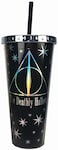 Spoontiques Harry Potter Acrylic Foil Cup with Straw 20oz Metallic Locking Double Wall Insulated BPA Free Deathly Hallows