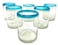 Dos SueÃ±os Dos Sueos Hand Blown Mexican Drinking Glasses Set of 6 Tumbler Glasses with Aqua Blue Rims 10 oz each