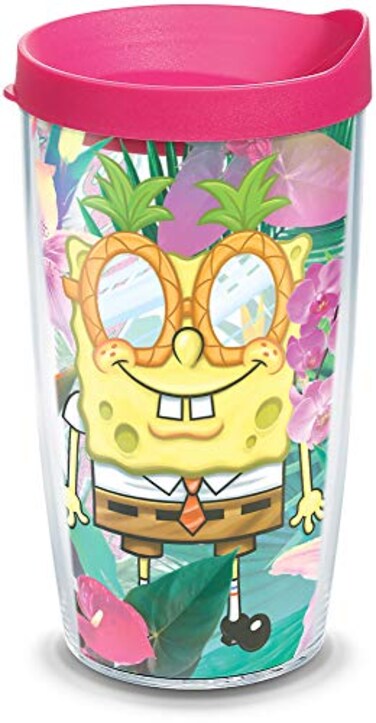 Tervis Nickelodeon SpongeBob SquarePants Made in USA Double Walled Insulated Tumbler Travel Cup Keeps Drinks Cold Hot 16oz Tropical