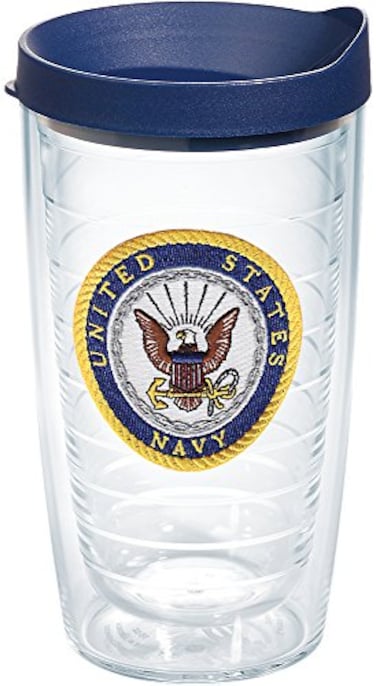 Tervis Navy Logo Made in USA Double Walled Insulated Tumbler Travel Cup Keeps Drinks Cold Hot 16oz Classic