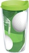 Tervis Golf Balls and Club Tumbler with Wrap and Lime Green Lid 16oz Clear