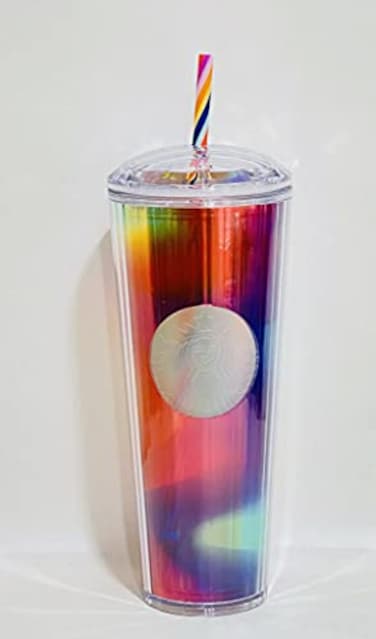 Starbucks Acrylic 2021 Summer Rainbow Kaleidoscope 24oz Venti Tumbler