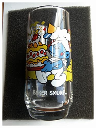Collectable Vintage 1983 Baker Smurf Glass Tumbler