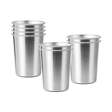 YOLCAR 8 Pack 6 oz Stainless Steel Cups for Kids BPA Free Healthy Metal Shatterproof Stackable Drinking Cups