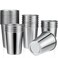 Potchen 30 Pack Stainless Steel Cups Metal Pint Cups Unbreakable Drinking Glasses Stackable Drinking Cups Tumbler for Home Travel Camping Everyday Use88 oz 12 oz