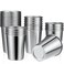 Potchen 30 Pack Stainless Steel Cups Metal Pint Cups Unbreakable Drinking Glasses Stackable Drinking Cups Tumbler for Home Travel Camping Everyday Use88 oz 12 oz