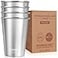 MUMIGUAN Stainless Steel Cups for Kids 12oz350ml 4 Pack Stainless Steel Tumbler Kids Cups Camping Stainless Steel Cups Stackable Metal Drinking Glasses BPA Free Stackable Durable
