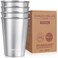 MUMIGUAN Stainless Steel Cups for Kids 12oz350ml 4 Pack Stainless Steel Tumbler Kids Cups Camping Stainless Steel Cups Stackable Metal Drinking Glasses BPA Free Stackable Durable