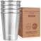 MUMIGUAN Stainless Steel Cups for Kids 12oz350ml 4 Pack Stainless Steel Tumbler Kids Cups Camping Stainless Steel Cups Stackable Metal Drinking Glasses BPA Free Stackable Durable
