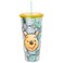 Silver Buffalo Disney Winnie the Pooh Flowers Plastic Confetti Cold Cup with Lid and Straw 32 Ounces