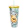 Silver Buffalo Disney Winnie the Pooh Flowers Plastic Confetti Cold Cup with Lid and Straw 32 Ounces